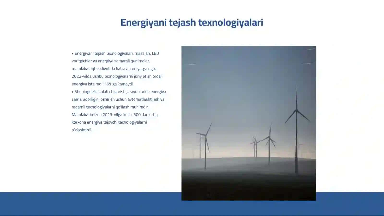 Mamlakat iqtisodiyotining energiya samaradorligini oshirish yoʻnalishlari 3