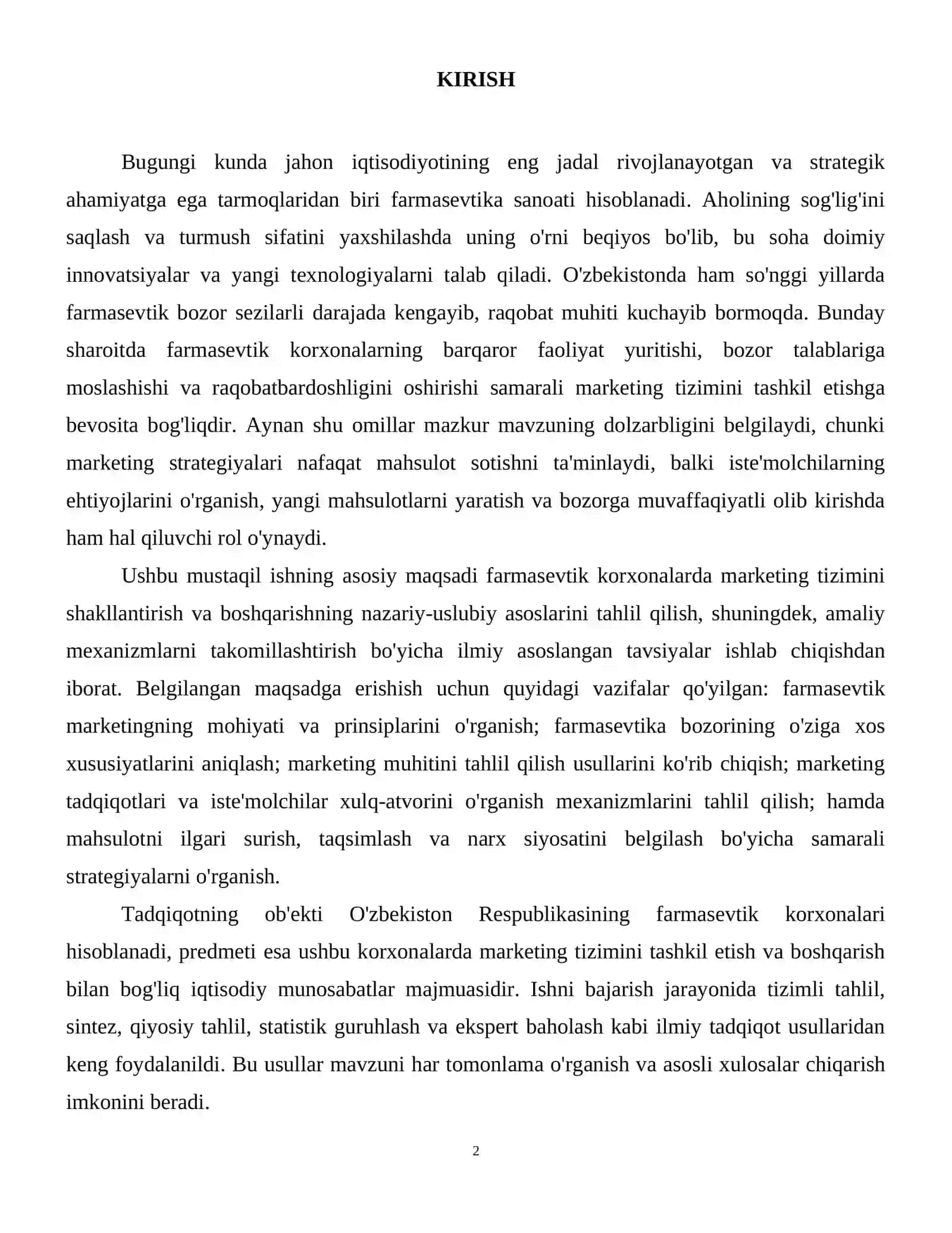 Farmasevtik korxonalarida marketing tizimini tashkil etish 3