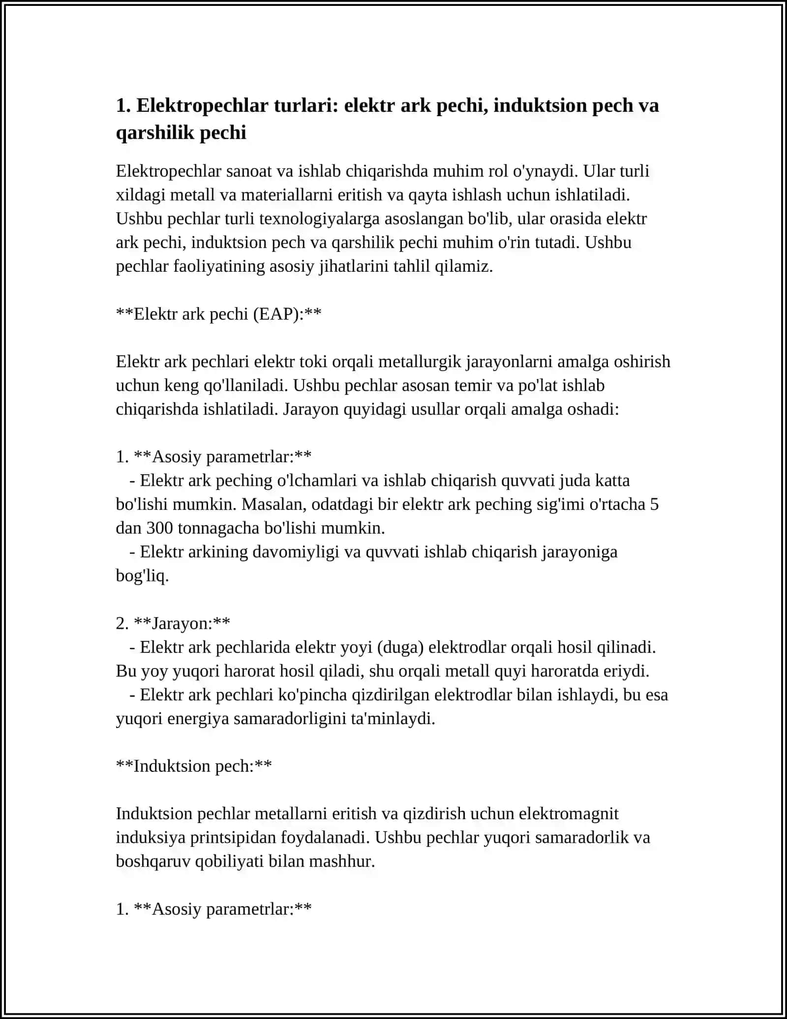 METALLURGIYADA QO'LLANILADIGAN ELEKTROPECHLAR 3