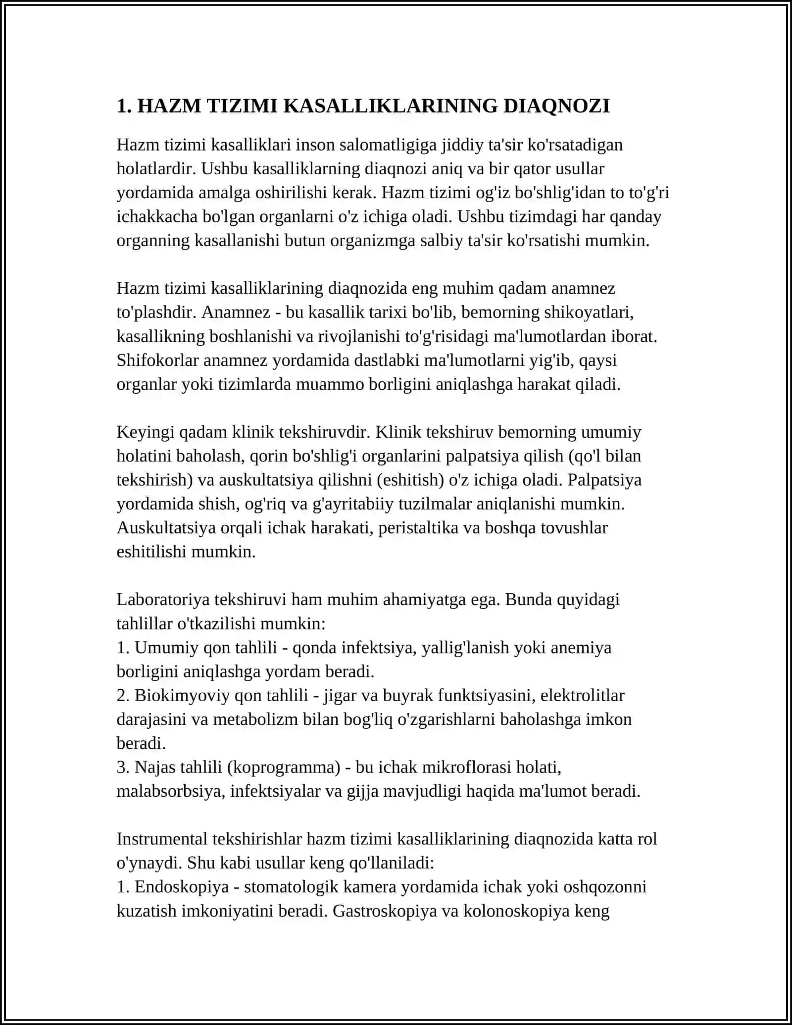 HAZM TIZIMI KASALLIKLARI BO'LGAN BEMORLAR BILAN MULOQOT 3