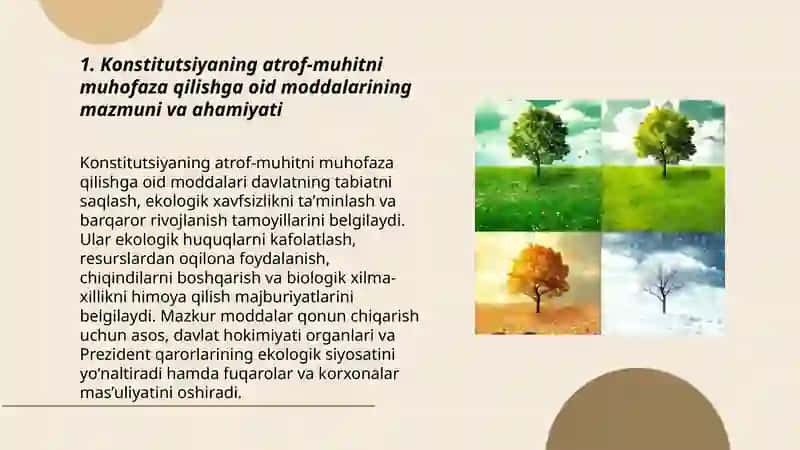 Konstitutsiya moddalarda tabiatni asrashga doir qonunlar. Prezident qarorlar 3