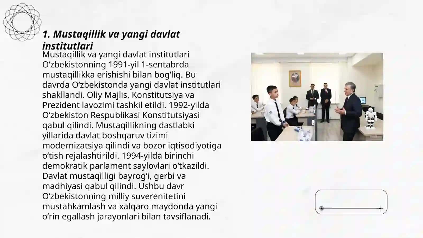O'zbekiston Respublikasida Prezidentlik institutining joriy etilishi Islom Karimovning Oʻzbekiston Respublikasi Prezidenti etib saylanishi Almurodova Zulayho 3