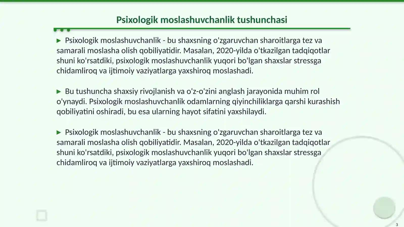 Psixologik moslashuvchanlik va muvozanatini baxolash mezonlari 3
