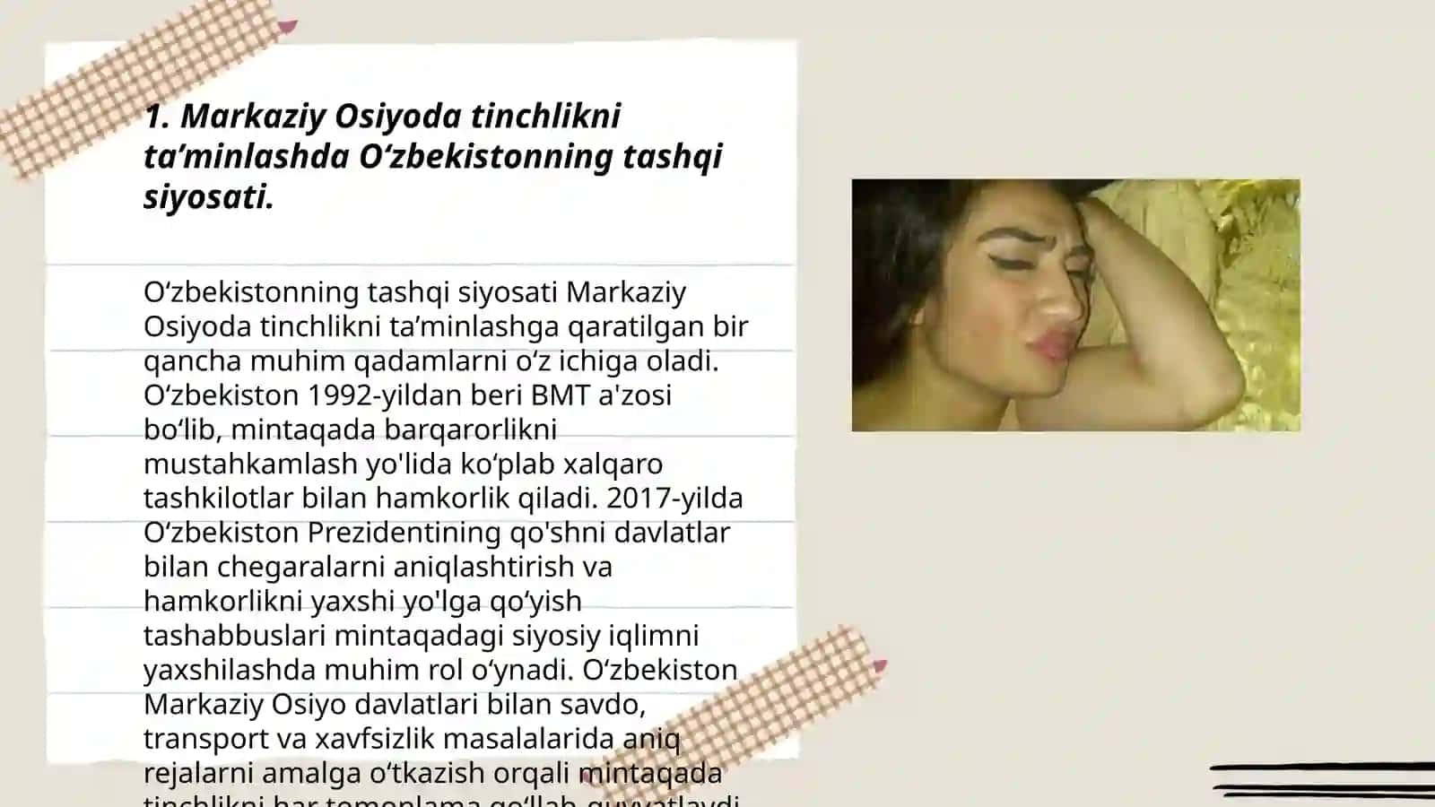 O‘zbekistonning Markaziy Osiyoda tinchlik va barqarorlikni ta’minlashdagi o‘rni 3