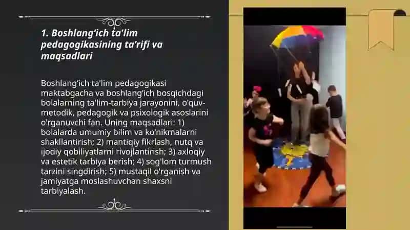 BOSHLANGʻICH TA'LIM PEDAGOGIKASI. 10 XIL METODLAR. TARIF VA TAMOYILLARI 3
