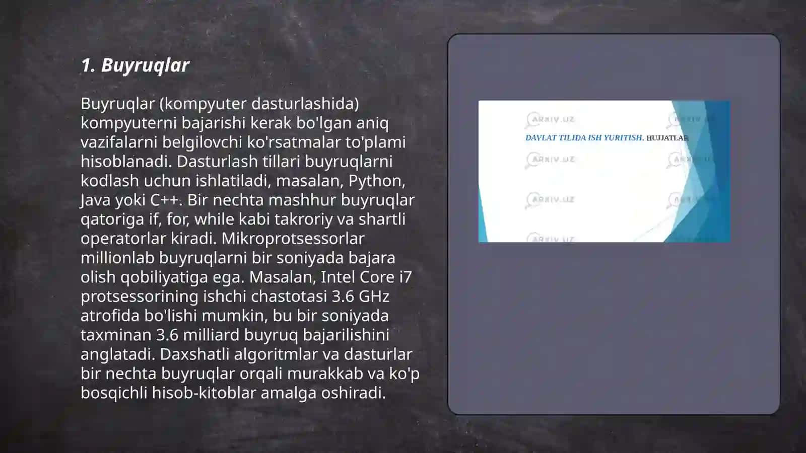 Hujjat turlari. Ish yuritish hujjatlari turlari 3