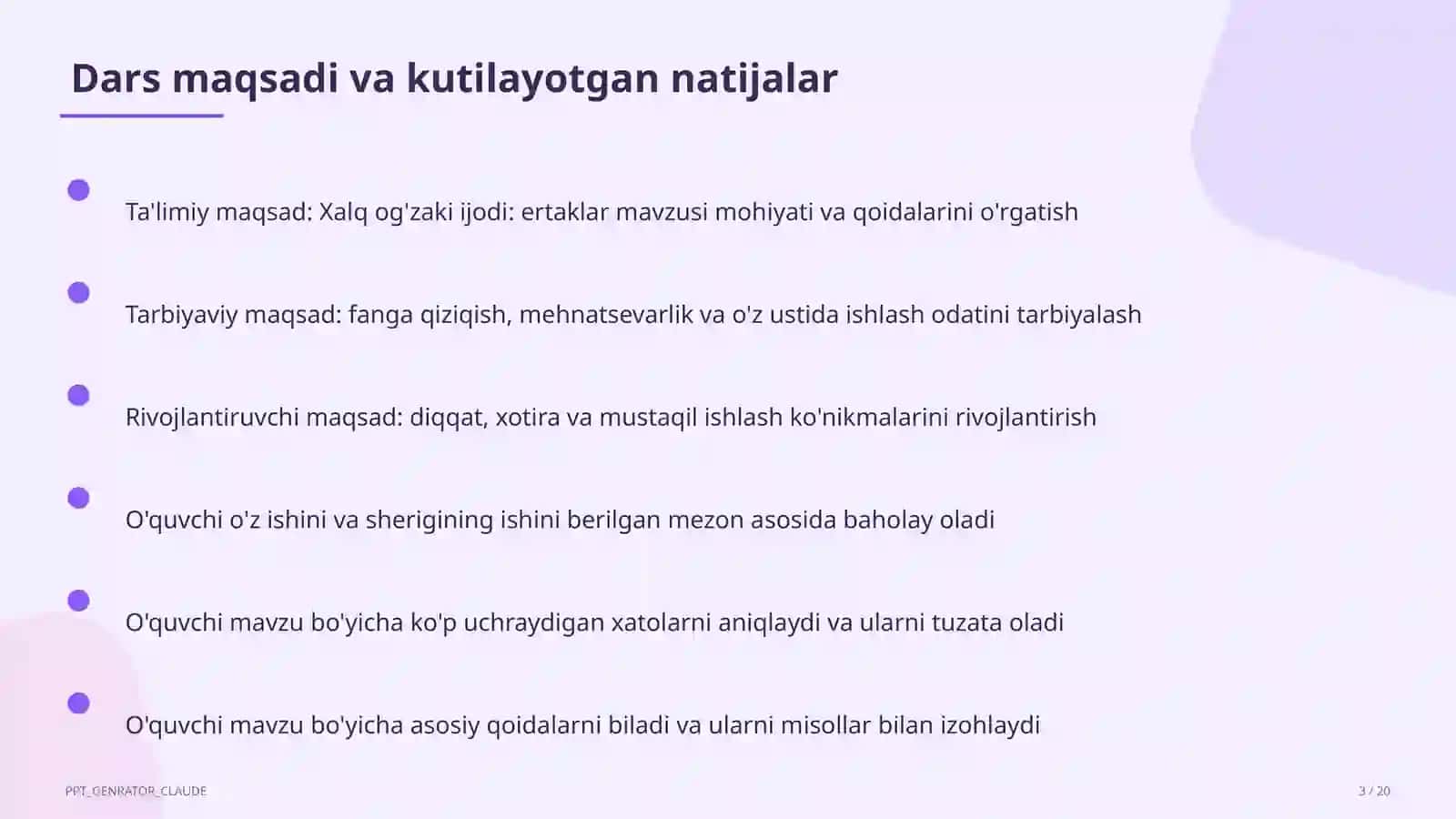 Xalq og'zaki ijodi: ertaklar (5-sinf) 3