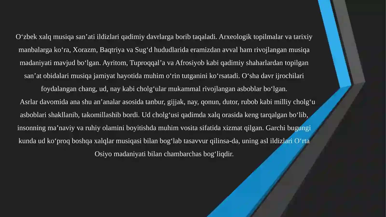 "Ixtisoslashtirilgan maqom maktab-internatining 10-11-sinf o‘quvchilariga “Muhammasi Mirzahakim” asarini ud cholg‘usida o‘rgatish metodikasi" 3