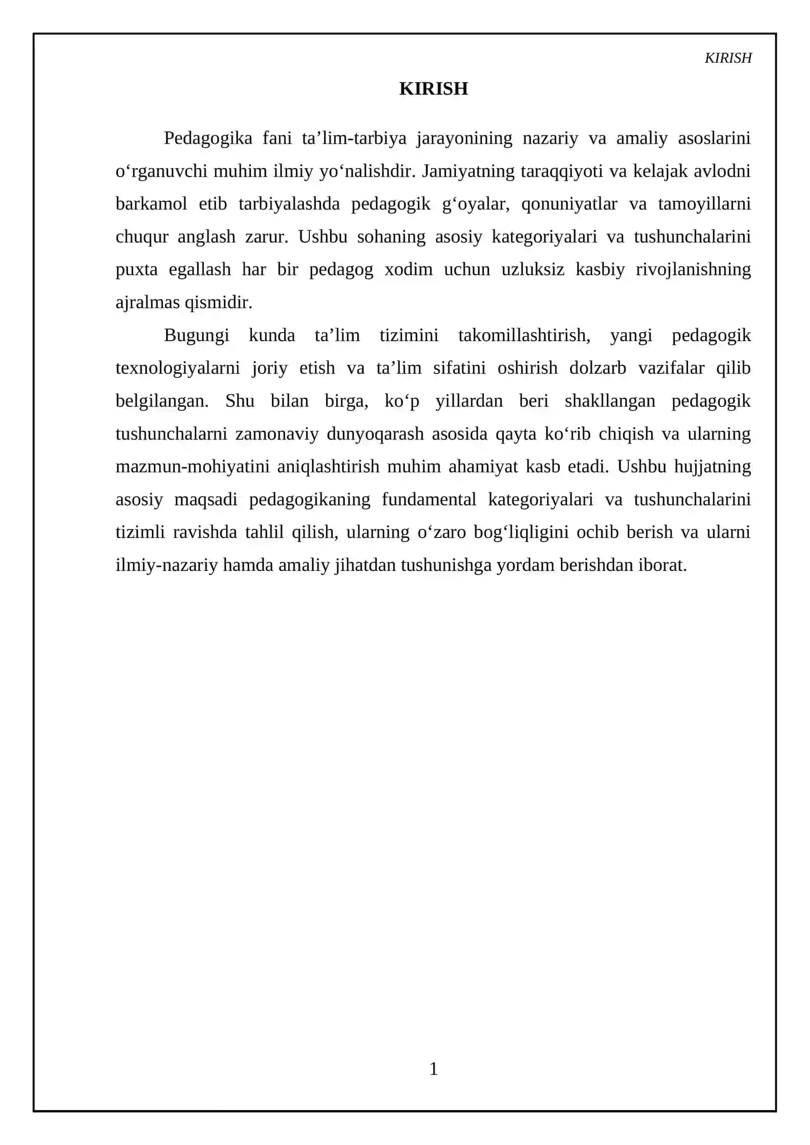 Pedagogikaning asosiy kategariyalar va tushunchalari 3