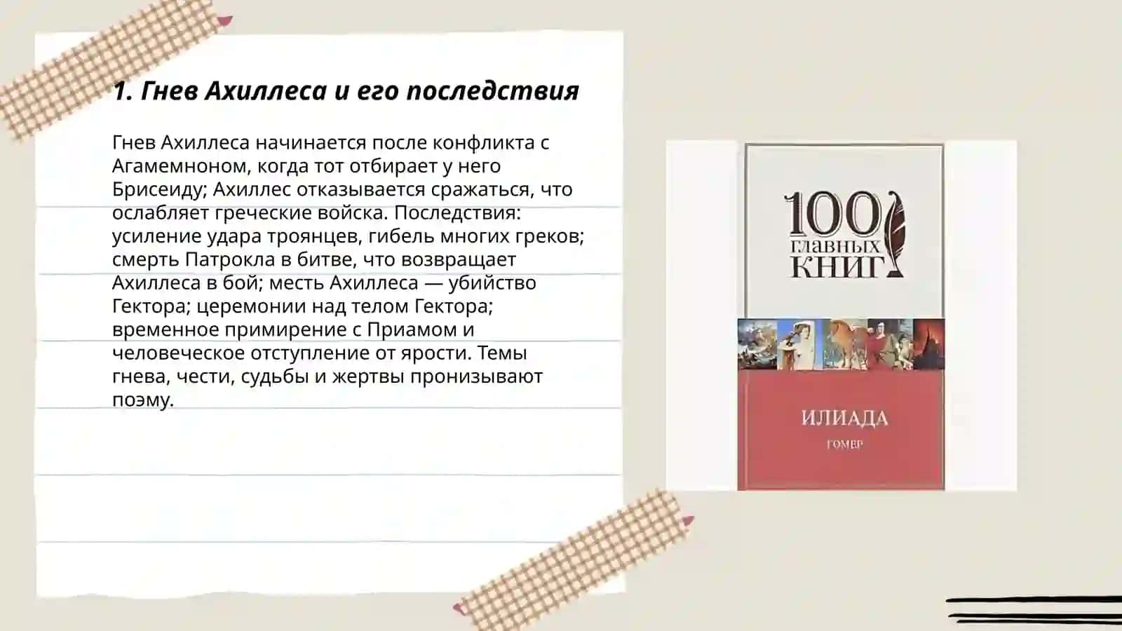Поэма " Илиада" 3