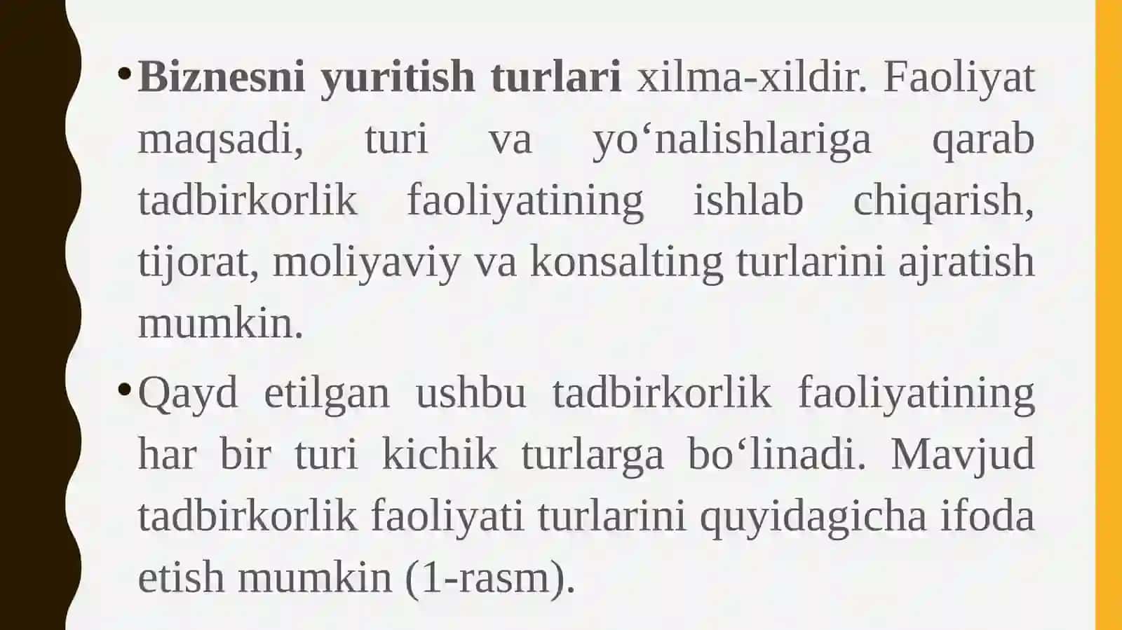 BIZNES YURITISHNING ASOSIY SHAKLLARI:AFZALLIKLARI VAKAMChILIKLARI 3