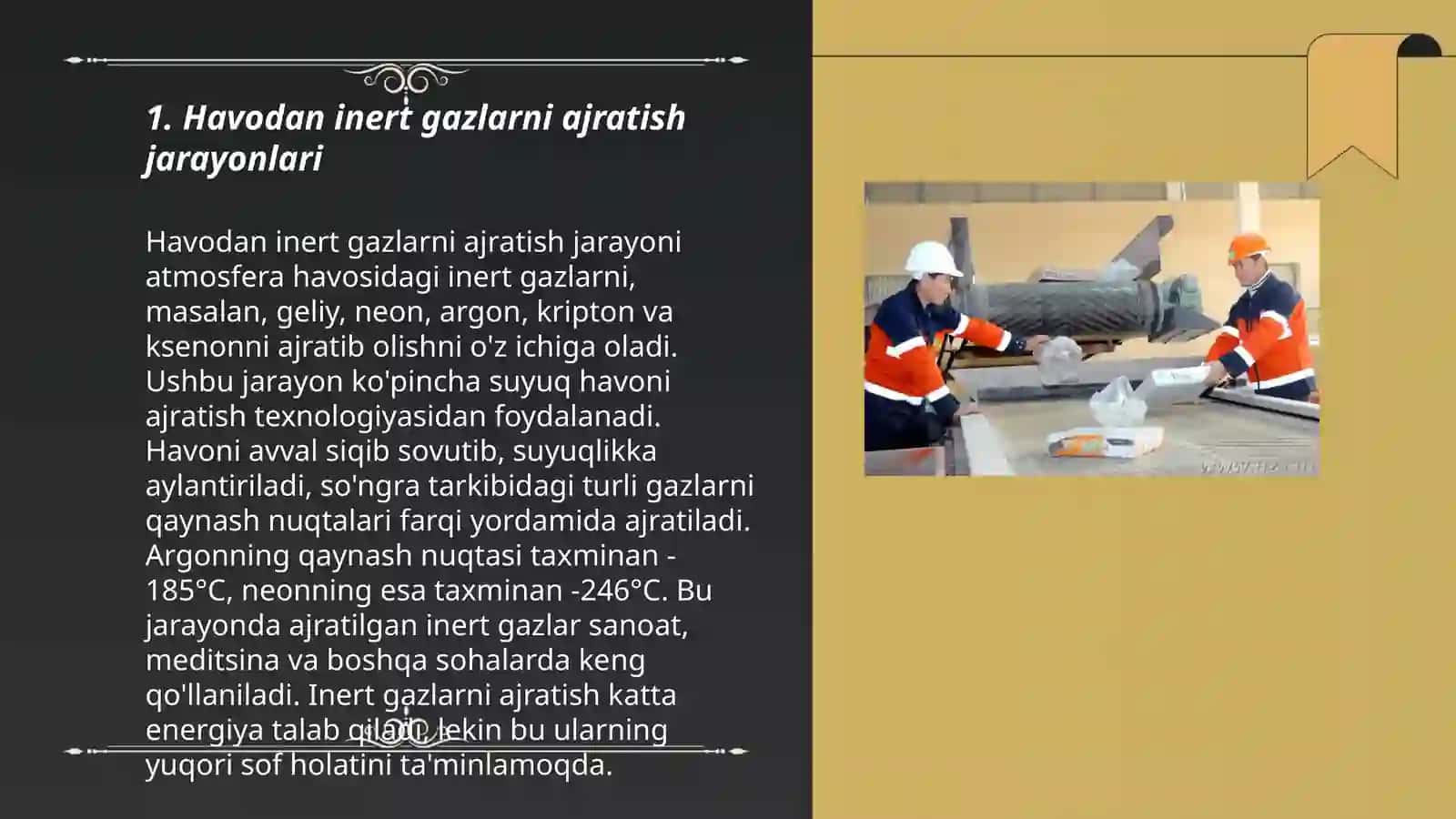 Havodan inert gazlarni ajratib olish usuli 3