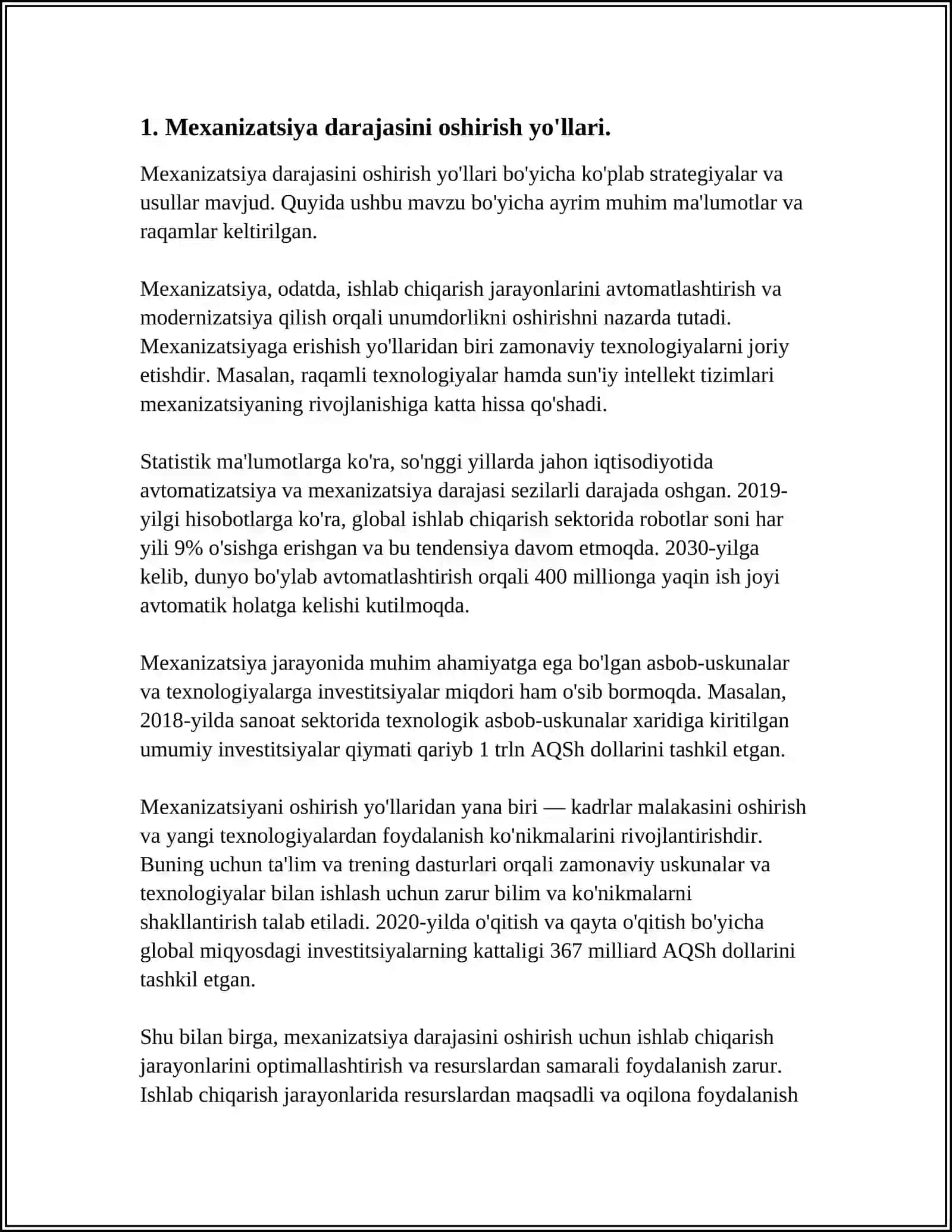 AVTOMABIL YÓLLARINI DEKONSTRUKSIYA QILISHDA MASHINA VA MEXONIZIMLAR TARKIBINI OPTIMALLASHTIRISH 3