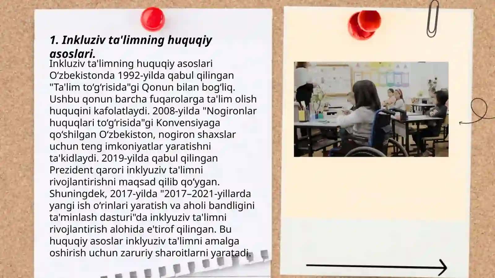 IMKONIYATI CHEKLANGAN BOLALARGA MAKTAB VA SINF XONALARINI MOSLASHTIRISH VA KORREKSION YORDAM KOʻRSATISHNING HUQUQIY PEDAGOGIK ASPEKTLARI 3