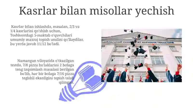 Boshlang'ich sinf matematikasi, ulush va qismlar 3
