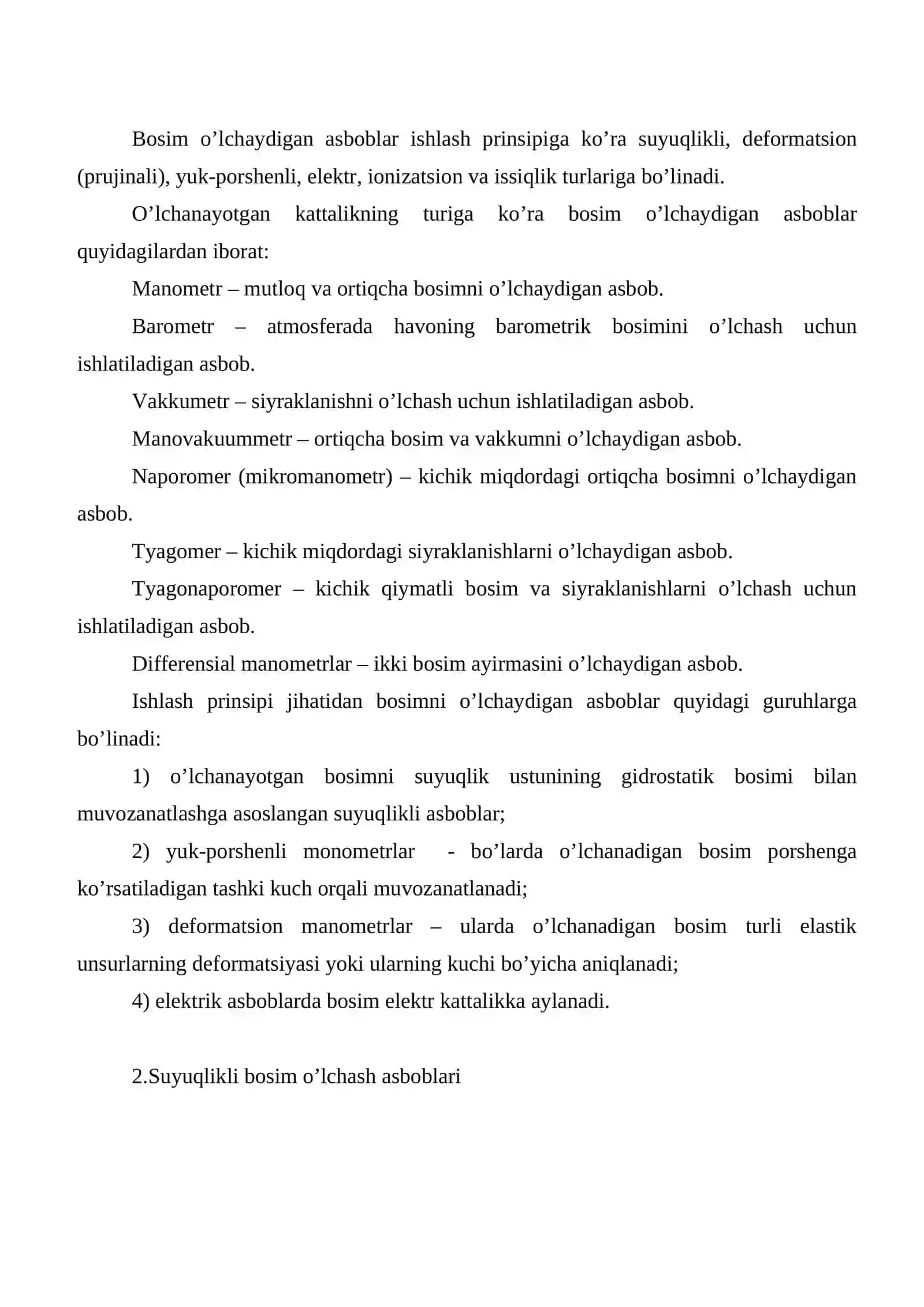Bosim o'lchash vositalardagi xatolikllar 3