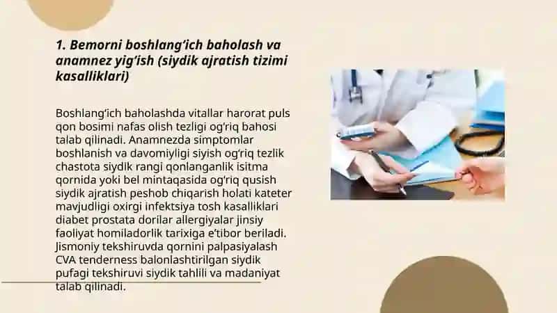 Siydik ajratish tizimi kasalliklarida bemorlar parvarishi va kuzatuvi 3