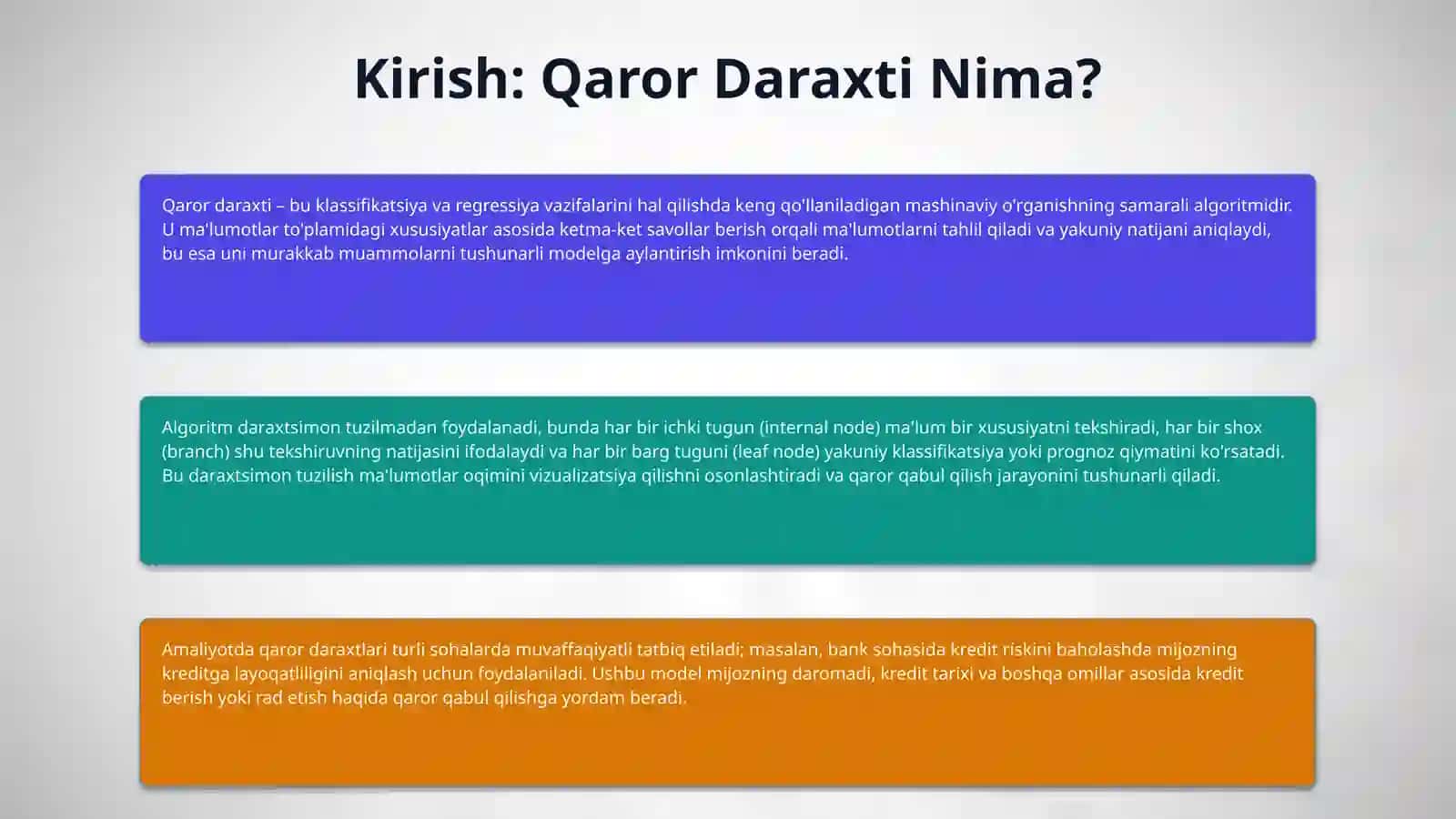 Qaror daraxti (Decision Tree) klassifikatsiya algoritmi 3