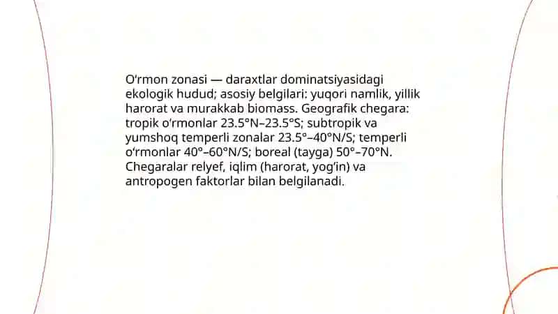 Oʻrmon zonasi oʻsimliklari va ularning areallarini kontur xaritaga tushurish 3