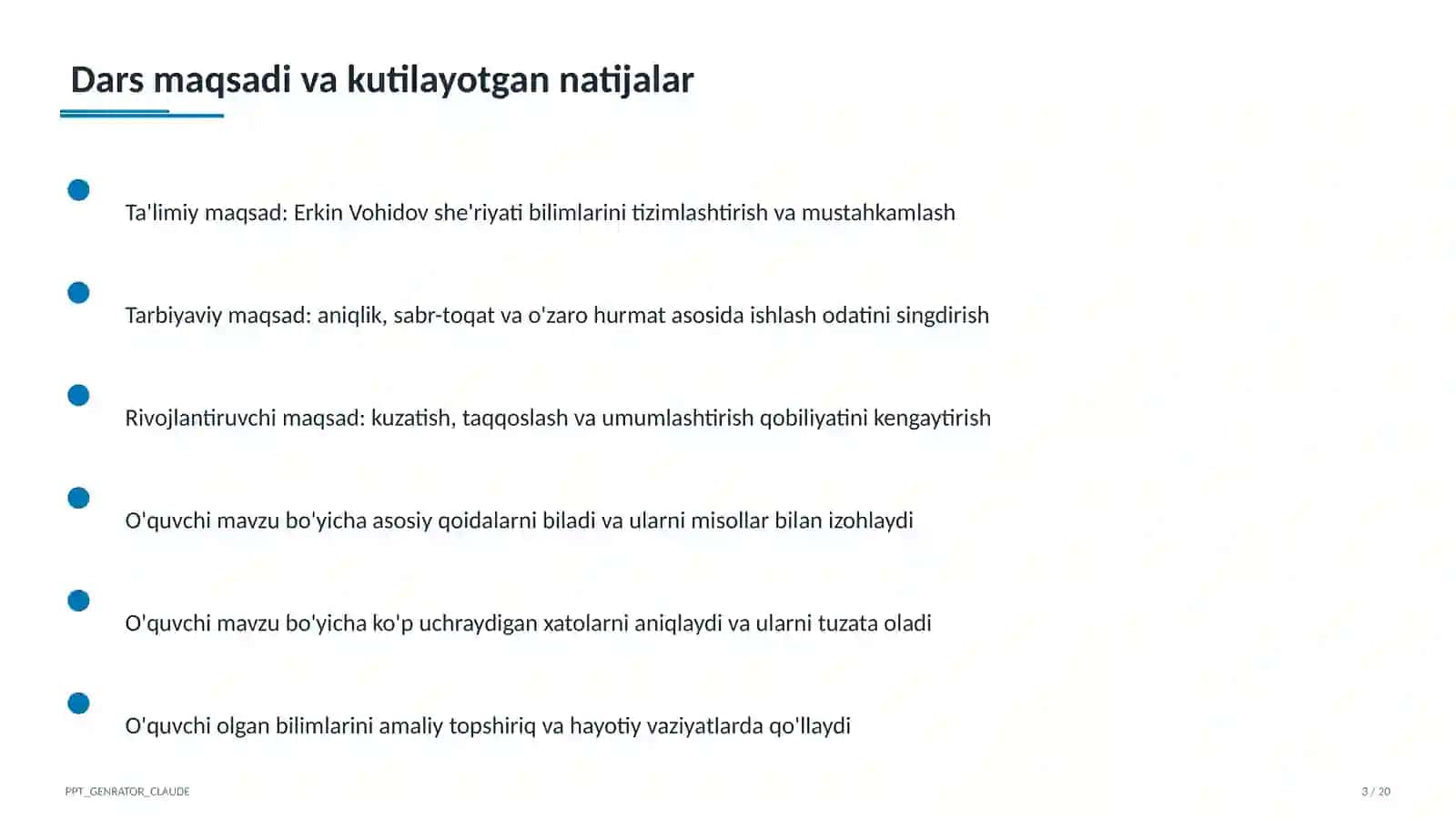 Erkin Vohidov she'riyati (8-sinf) 3