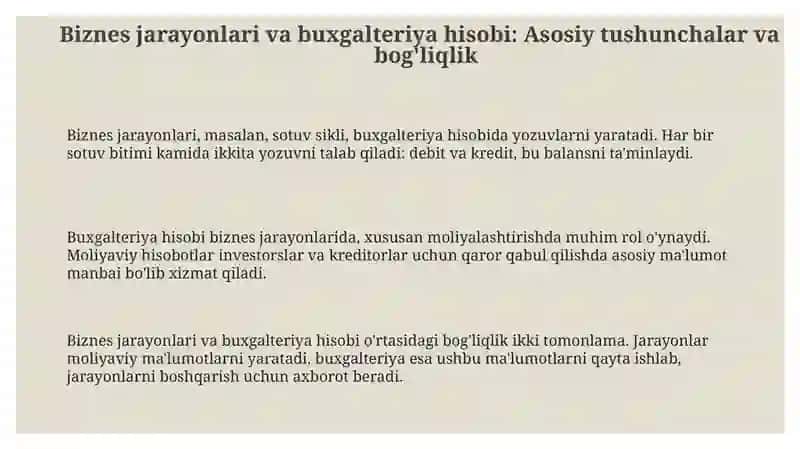Biznes jarayonlari va buxgalteriya hisobi 3