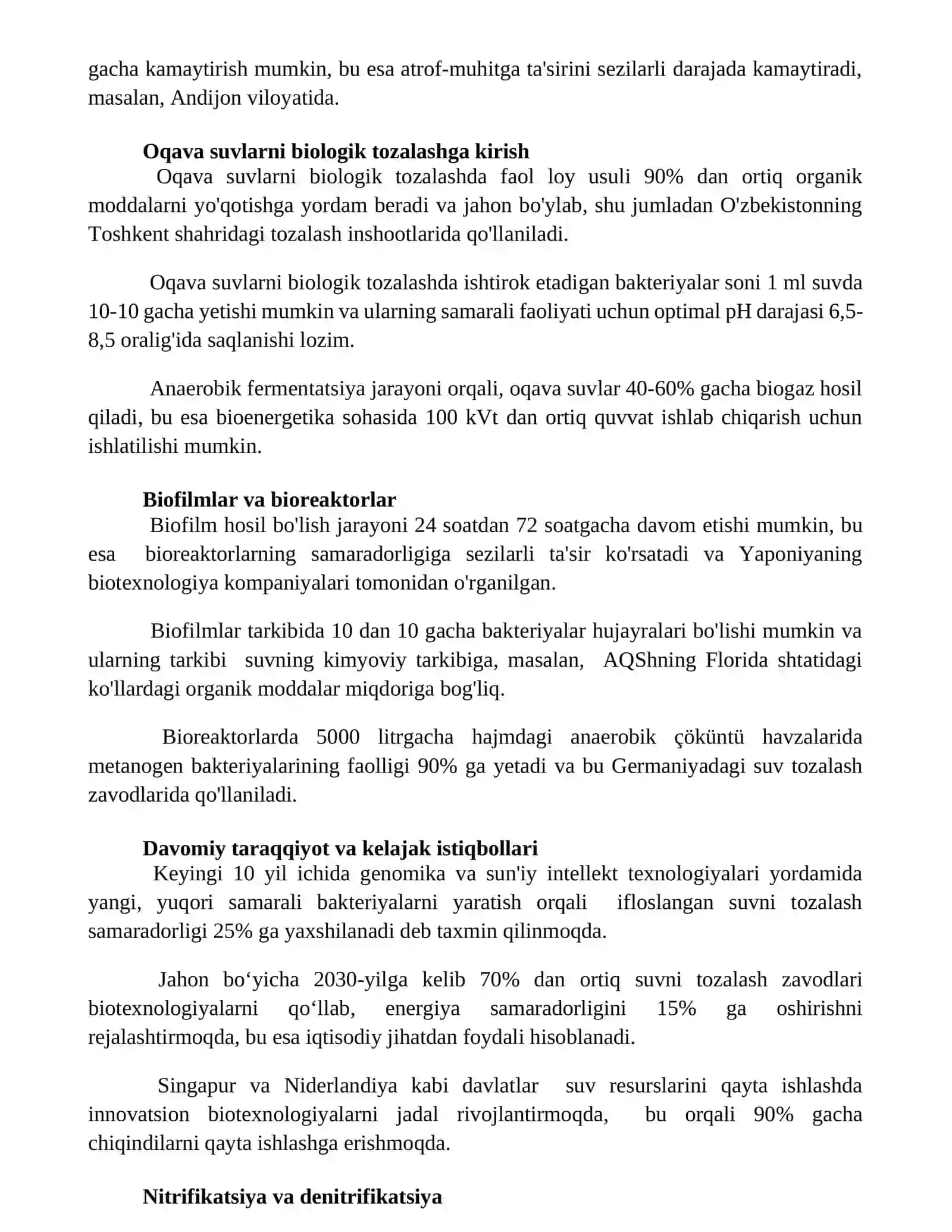 Oqava suvlarini tozalash biotexnologiyasi 3