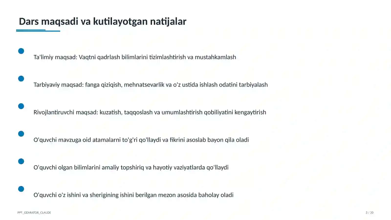 Vaqtni qadrlash (4-sinf) 3