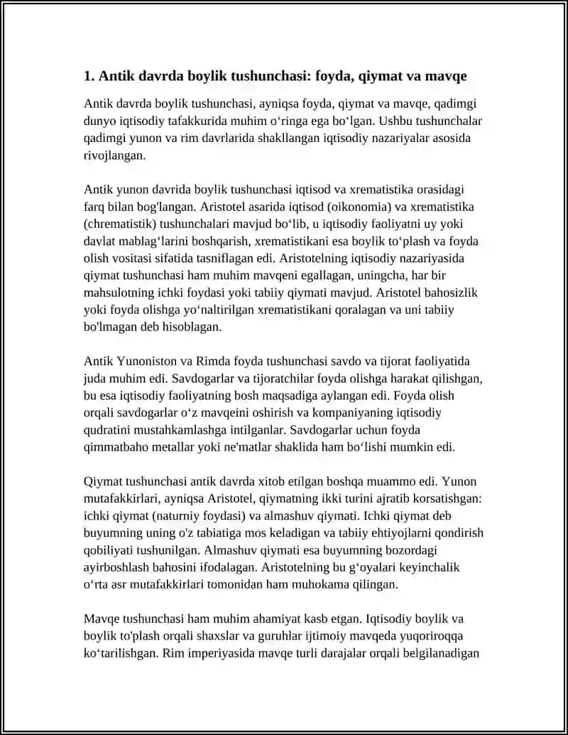 QADIMGI DUNYO IQTISODIY TAFAKKURIDAGI BOYLIK: IQTISOD VA XREMATISTIKA 3