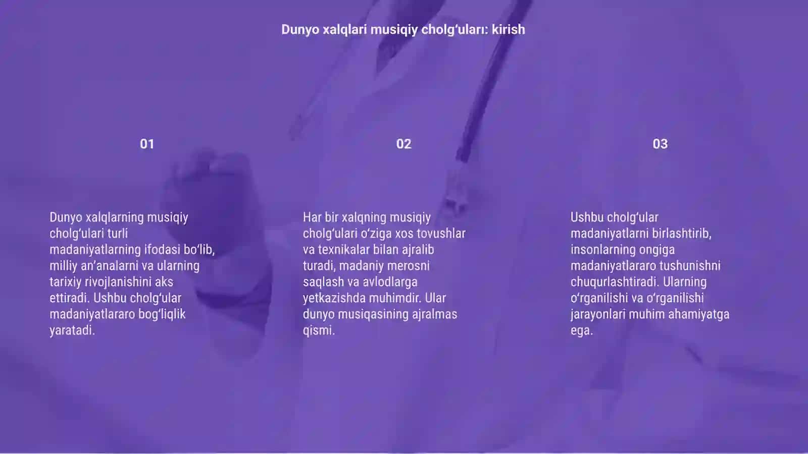 Dunyo xalqlaring musiqiy cholgʻulari 3