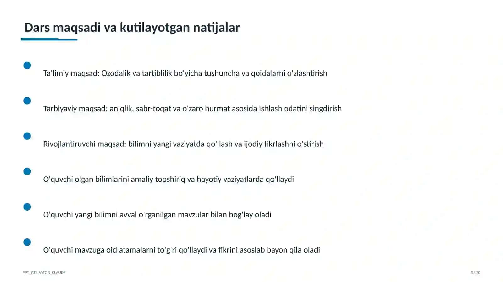 Ozodalik va tartiblilik (1-sinf) 3