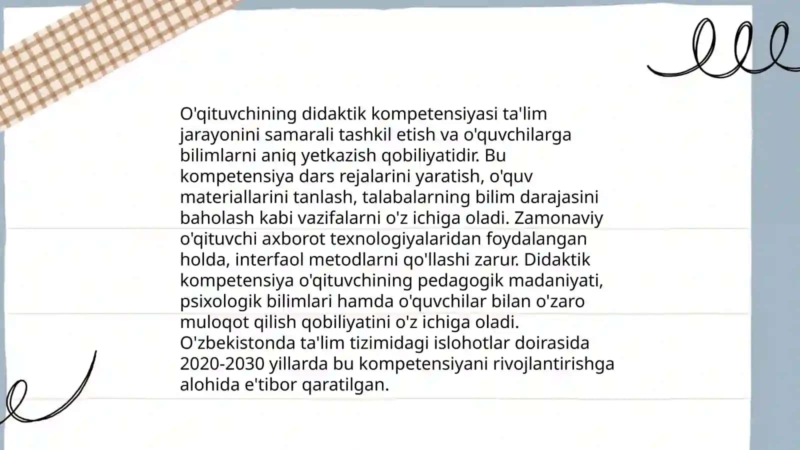 O'qituvchining uslubiy kompetensiyasi 3