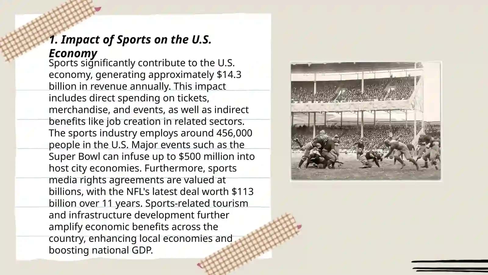 The economy and sport of the USA 3