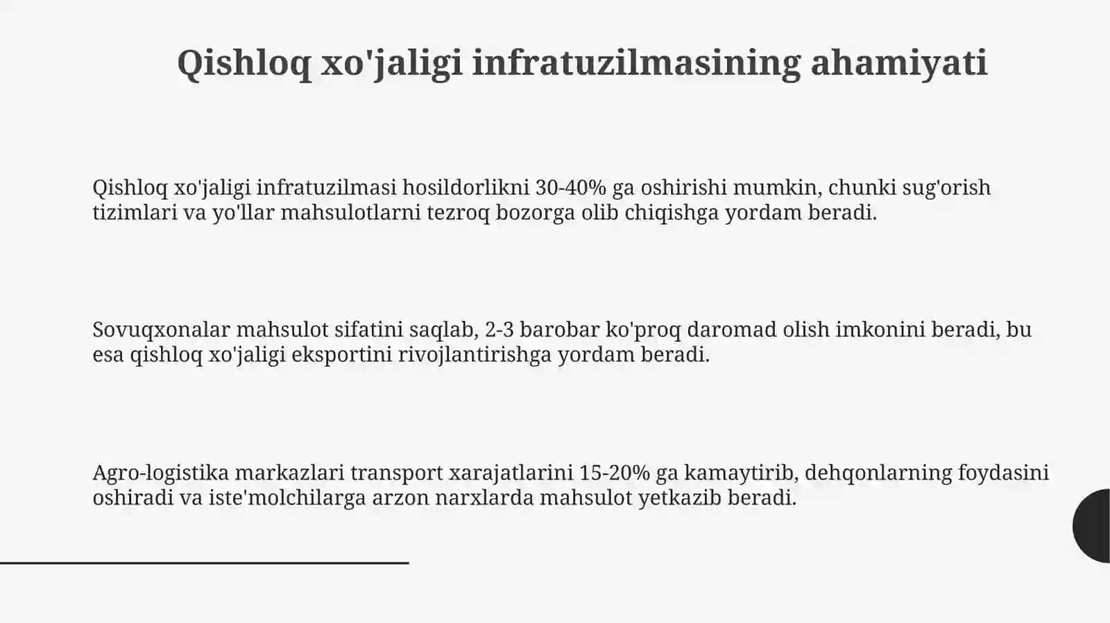 Qishloq xojaligida infratuzulma soxalarini boshqrish 3