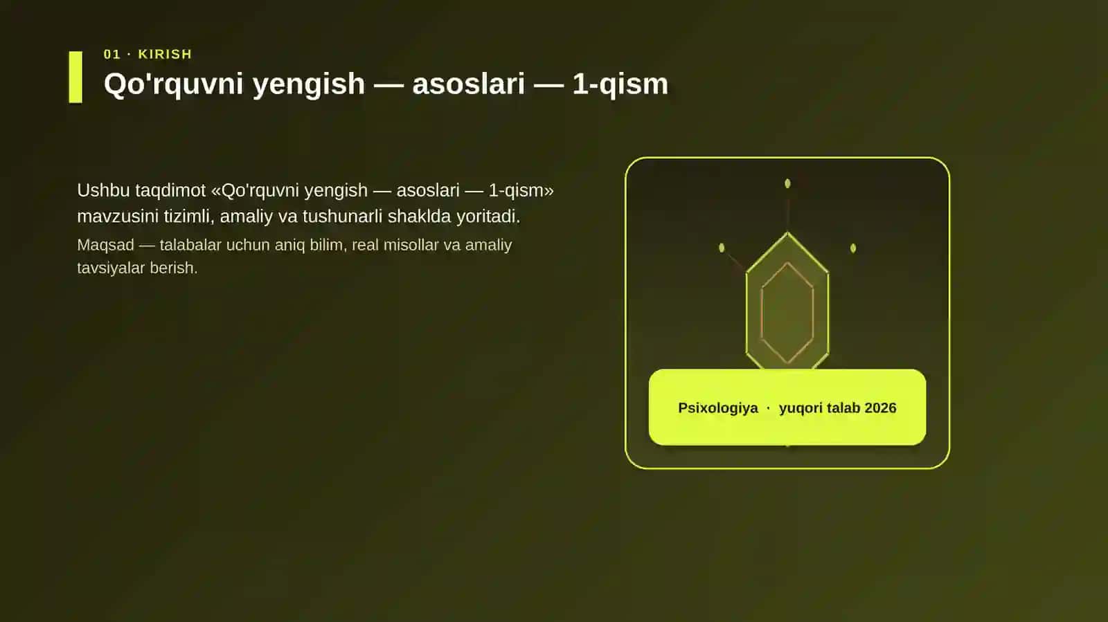 Qo'rquvni yengish — asoslari — 1-qism 3