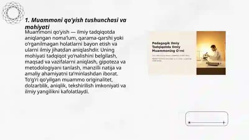 Muammoni qoʻyish - İlmiy tadqiqotning bosh Omili 3