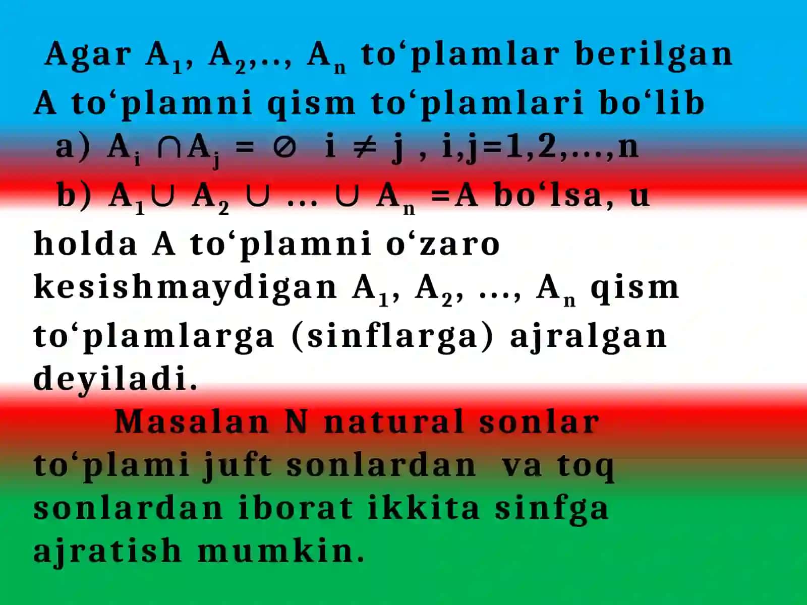 TO’PLAMLARNI SINFLARGA AJRATISH 3