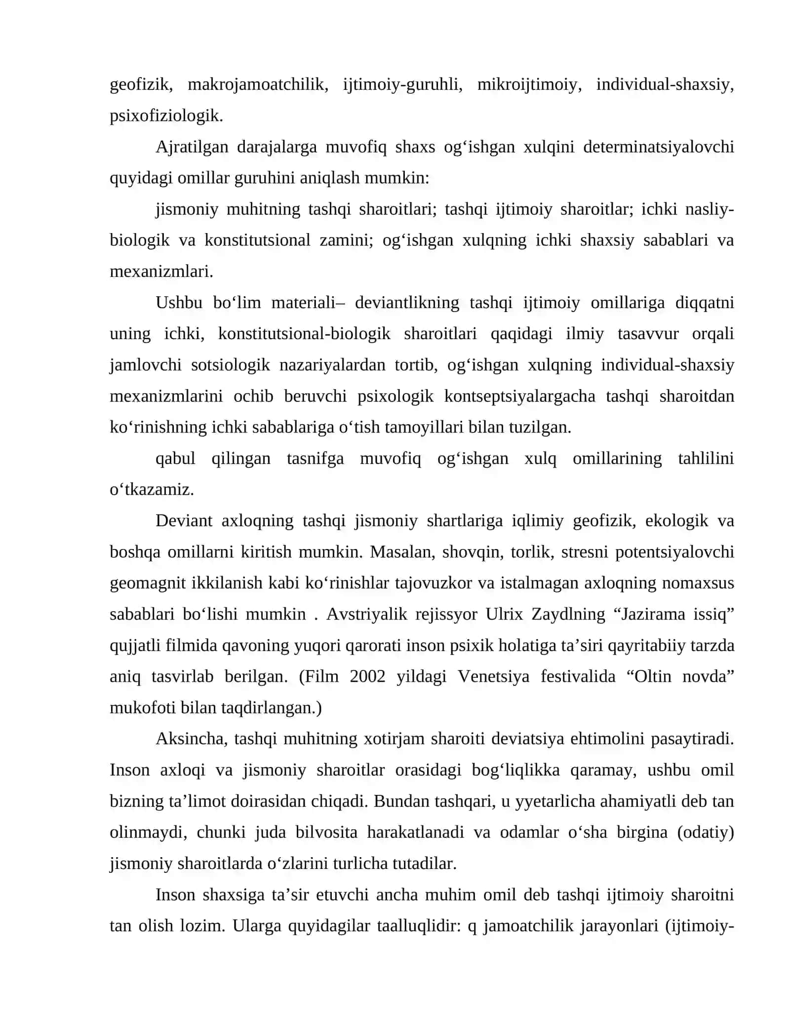 Ogʻishgan xulq determinatsiyasi 3