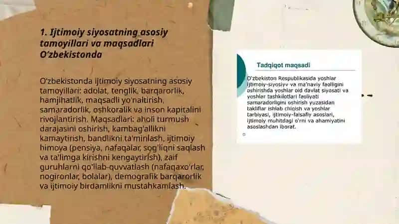O'zbekistonda ijtimoiy siyosat va uning barqarorligini ta'minlanishi 3