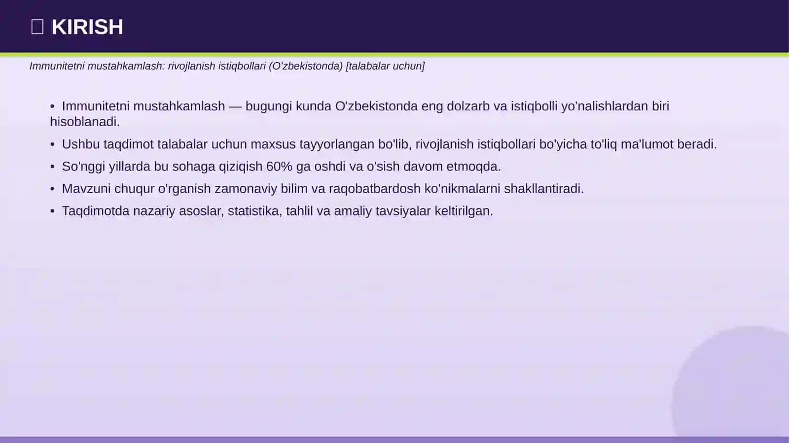 IMMUNITETNI MUSTAHKAMLASH 3