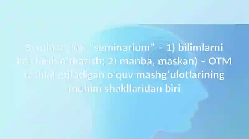 Seminar Mashg'ulotiga Tayyorgarlik Ko'rish 3