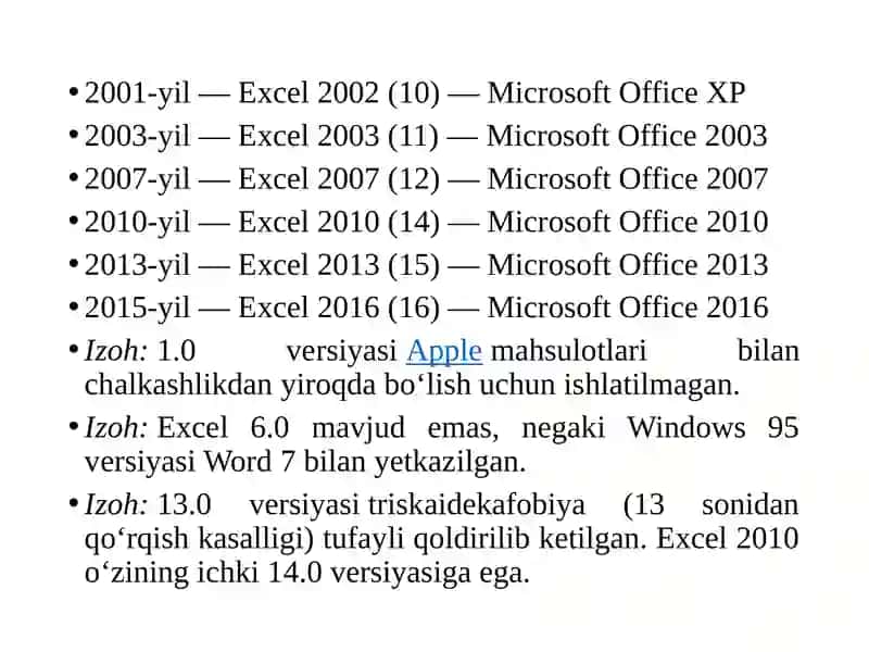 MS Excel dasturida formulalar 3