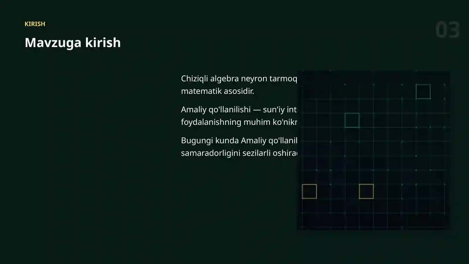 Chiziqli Algebra va AI 3