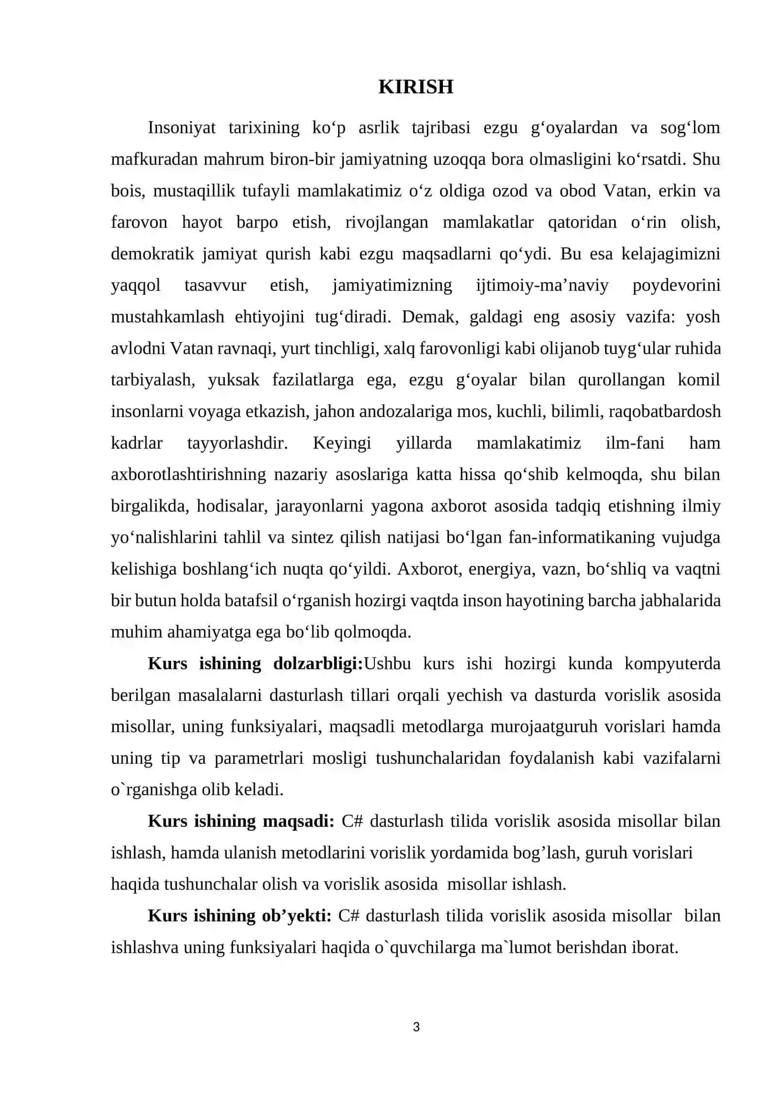 Dasturlash asoslari - C# dasturlash tilida vorislik 3