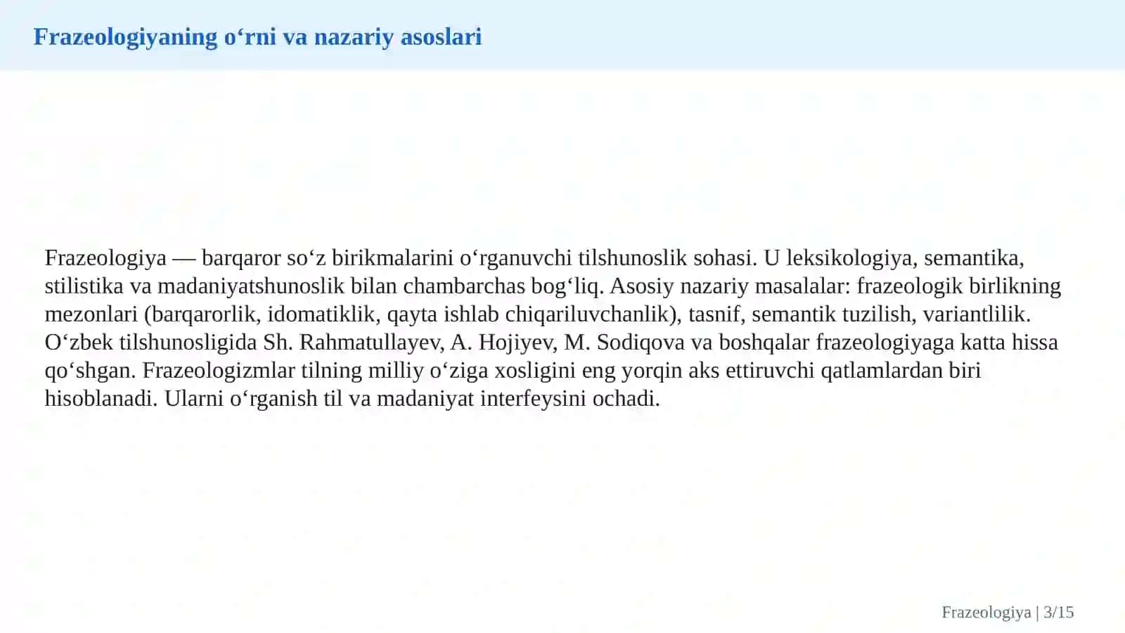 O‘zbek va ingliz tillarida frazeologik birliklarning semantikasi va lingvomadaniy xususiyatlari 3