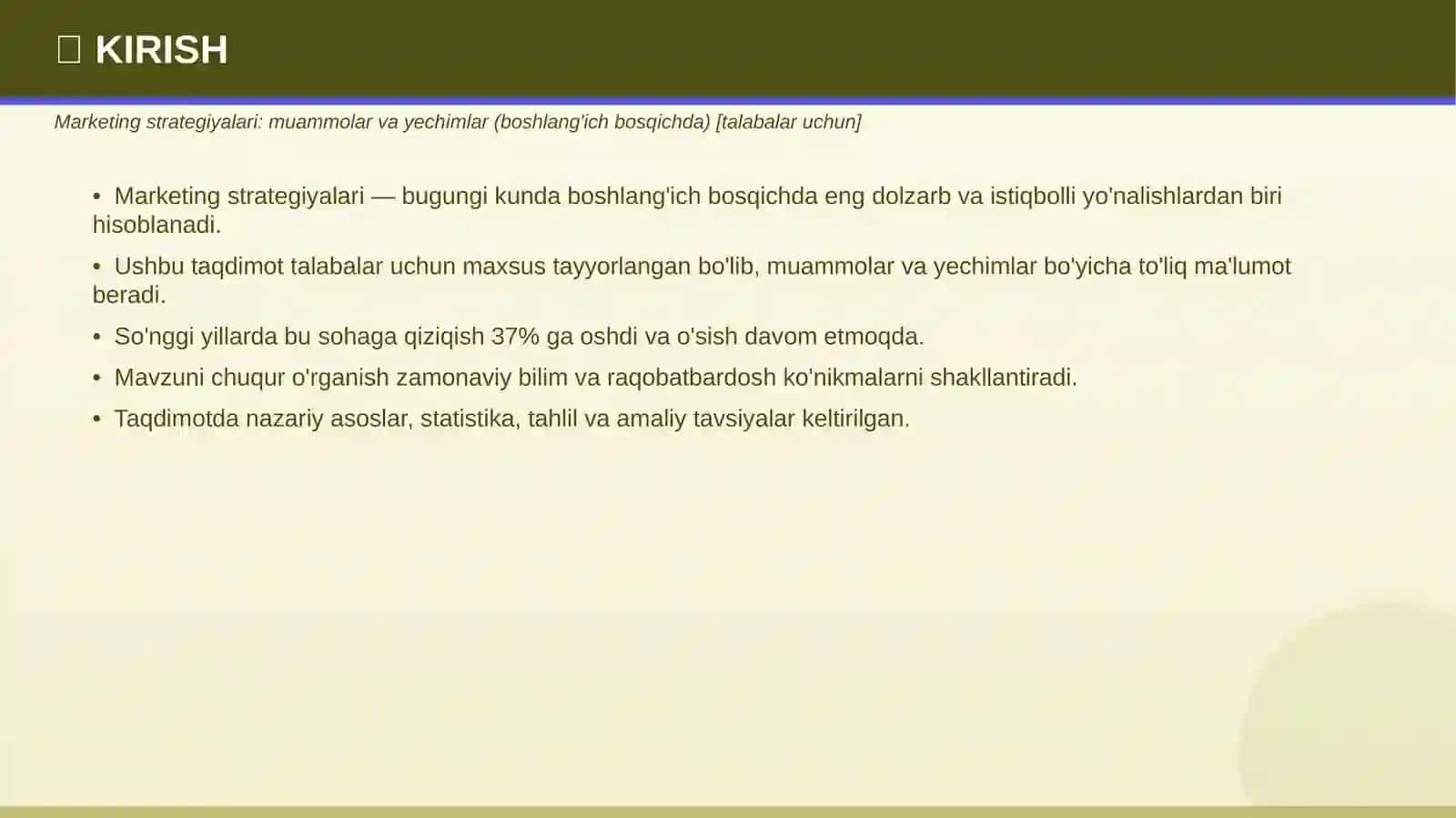 MARKETING STRATEGIYALARI 3