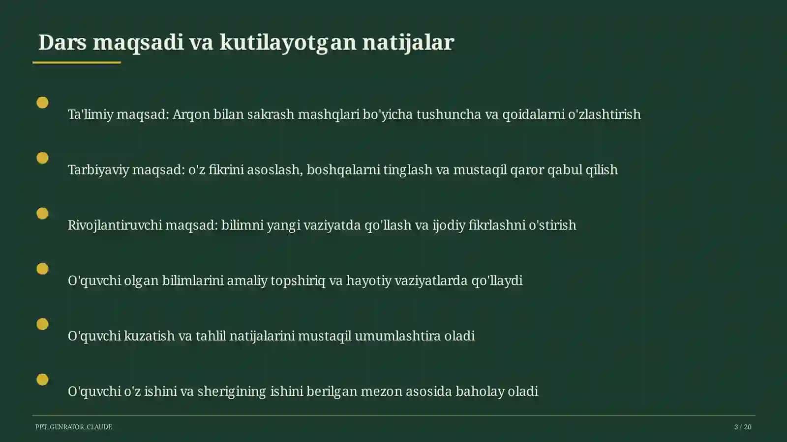 Arqon bilan sakrash mashqlari (3-sinf) 3