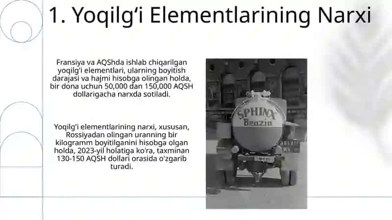 Yoqilgʻi elementlarining narxi 3