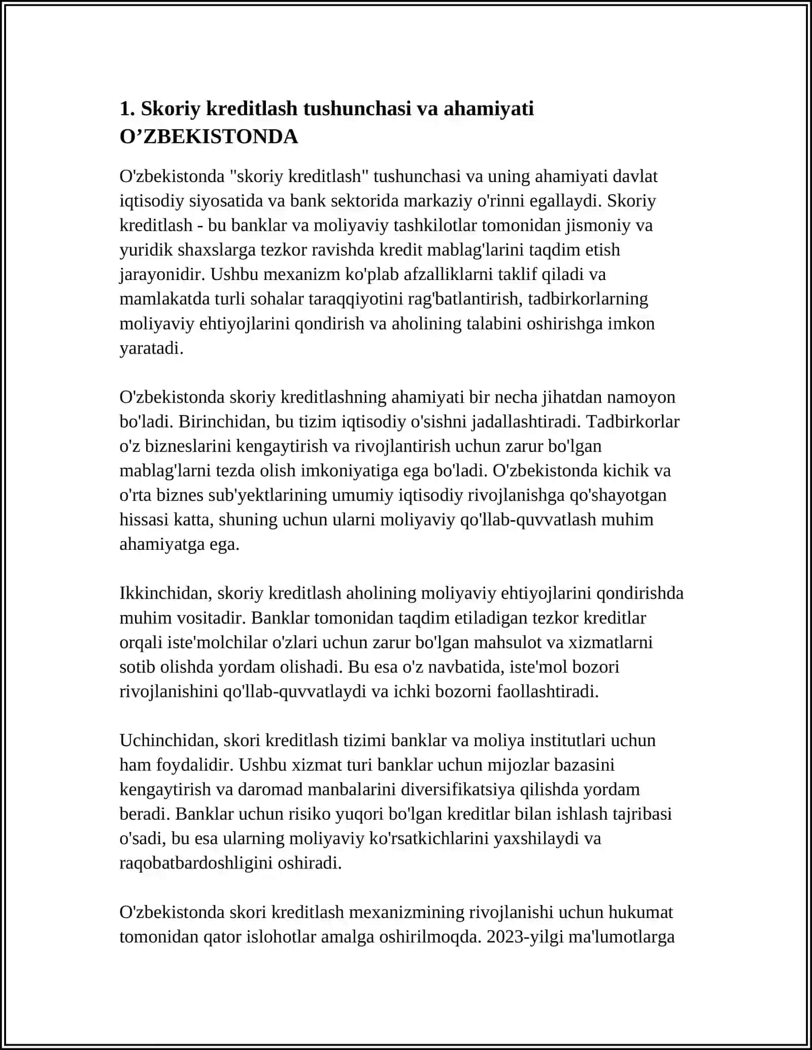 O’ZBEKISTONDA SKORIY KREDITLASH MEXANIZMI 3