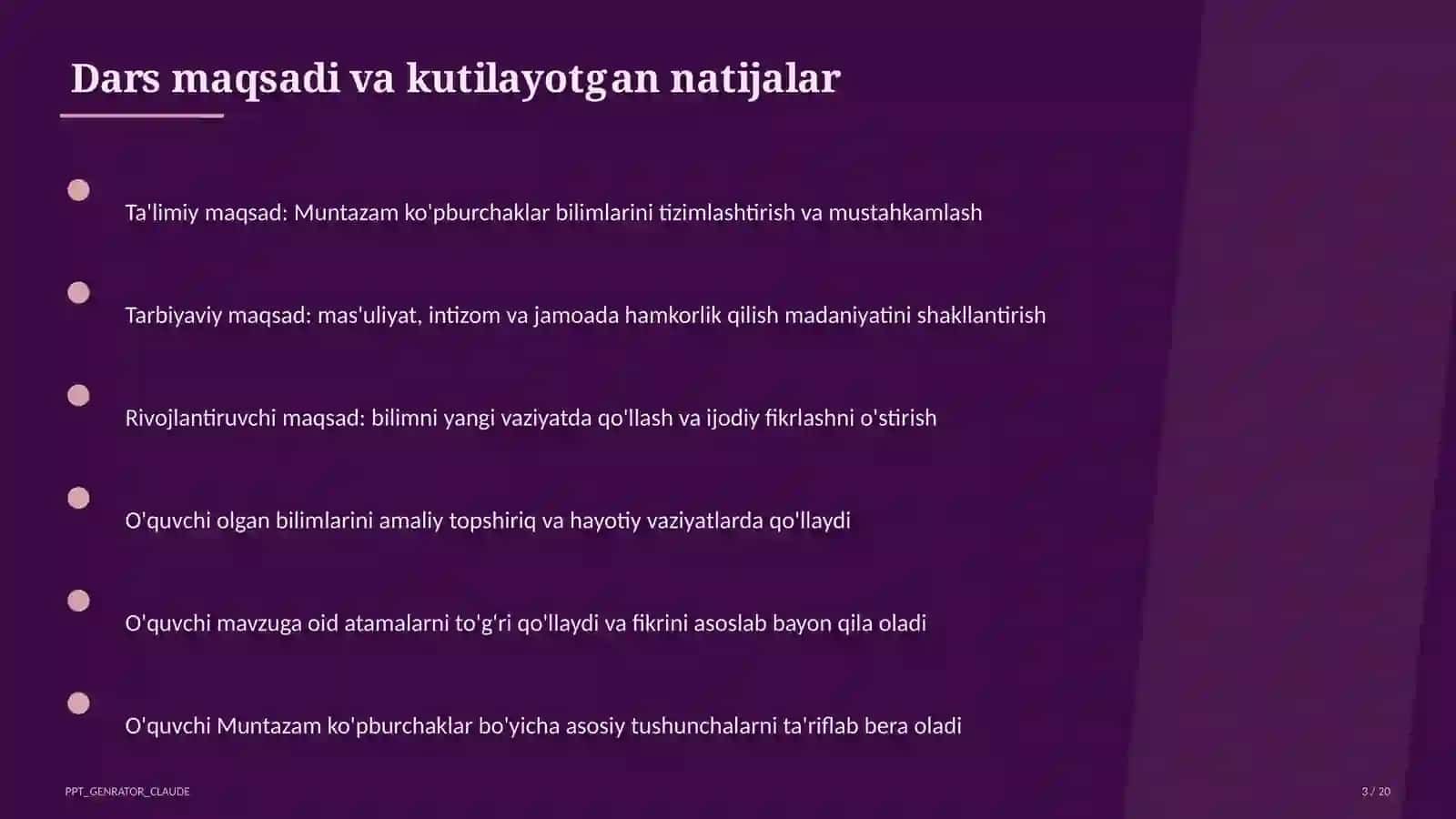 Muntazam ko'pburchaklar (9-sinf) 3