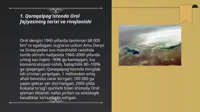 Qoraqalpog'istonda Orol fojiyasining ekologik ta'siri 3